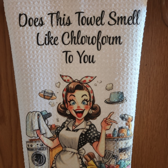 Retro Style Kitchen Towel - White - Picture 1 of 1